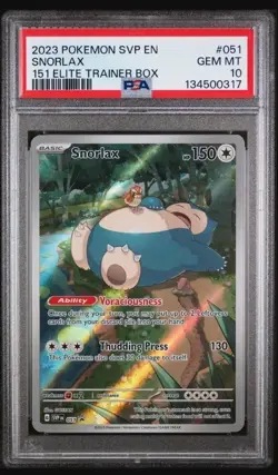 Pokemon Snorlax 151 ETB Illustration Rare Promo SVP 051 PSA 10 Gem Mint - Image 2