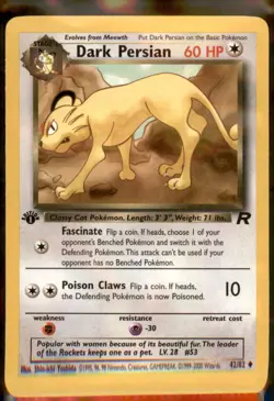 Dark Persian 42/82 1st Edition Team Rocket WOTC Vintage-Pokemon TCG - Image 1