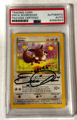 Eevee Erica Schroeder PSA/DNA Auto Authentic Pokemon (1999) Jungle Unlimited #51 - Image 1