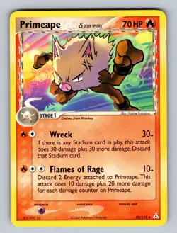 Primeape (Delta Species) - 50/110 Uncommon Holon Phantoms - LP Pokemon TCG - Image 1