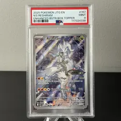 2025 POKEMON JOURNEY TOGETHER ENHANCED BOOSTER BOX TOPPER N’S RESHIRAM PSA 9 - Image 1