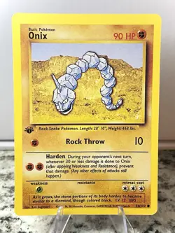 Pokemon TCG Onix 1st Edition 56/102 Base Set Vintage 1999 WOTC LP / NM - Image 1