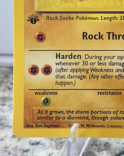 Pokemon TCG Onix 1st Edition 56/102 Base Set Vintage 1999 WOTC LP / NM - Image 4