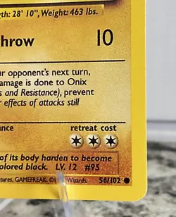 Pokemon TCG Onix 1st Edition 56/102 Base Set Vintage 1999 WOTC LP / NM - Image 5