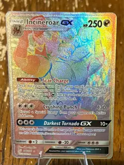 Pokemon TCG - Incineroar GX 188/181 Rainbow Secret Rare Sun & Moon Team Up - Image 1