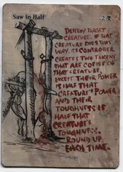 Saw in Half MTG Altered art MAGIC Hand Painted Card Commander - Image 1