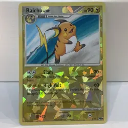 Raichu 2009 Pop Series 9 Cracked Ice Reverse Holo Card 3/17 (LP/MP) Pokemon TCG - Image 1
