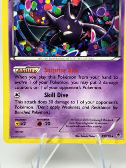 2014 Pokemon Crobat Cosmos 33/119 XY Phantom Forces LP Holo Rare Card - Image 5