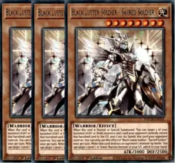 Yugioh Black Luster Soldier Sacred Soldier x 3 - 1st Ed Rare NM - Free Holo Card - Image 1