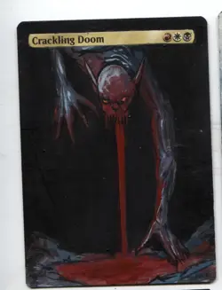 Crackling Doom MTG Altered art MAGIC Hand Painted Card Commander - Image 1