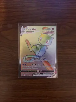 Pokemon Card Mew VMAX Rainbow Secret Rare Holo Fusion Strike 268/264 - Image 1