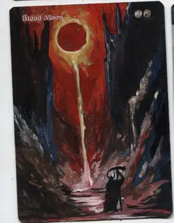 Blood Moon MTG Altered art MAGIC Hand Painted Card Commander - Image 1
