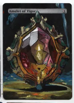 Amulet of Vigor MTG Altered art MAGIC Hand Painted Card Commander - Image 1