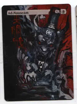 Ad Nauseam MTG Altered art MAGIC Hand Painted Card Commander - Image 1