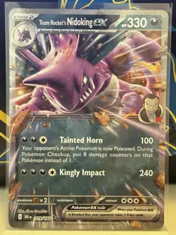 Pokemon Destined Rivals TCG Holo Card - Team Rocket's Nidoking EX (119/182) - Image 1