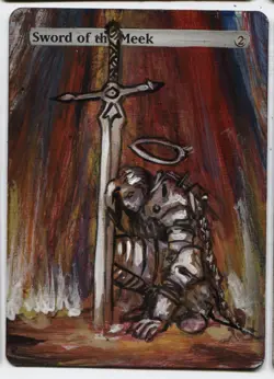 Sword of the Meek MTG Altered art MAGIC Hand Painted Card Commander - Image 1