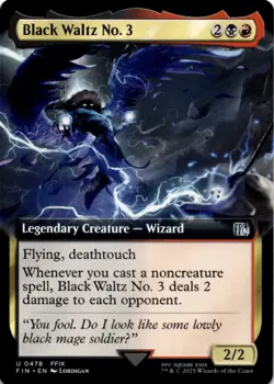 MTG Black Waltz No. 3 (Extended Art) Normal NM FINAL FANTASY Magic 478 - Image 1