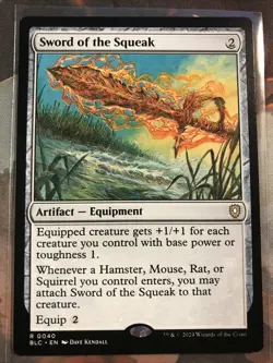MTG Sword of the squeak Bloomburrow BLB BLC 0040 Rare NM - Image 1