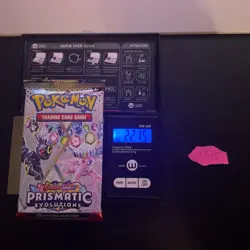 GOD PACKU 22.15g VERY HEAVY Prismatic Evolutions Pokemon Sealed Booster Pack New - Image 1