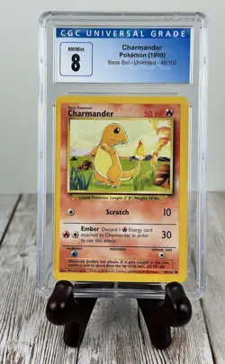 Pokemon TCG - Charmander 1999 Base Set Unlimited 46/102 CGC 8 - Image 1