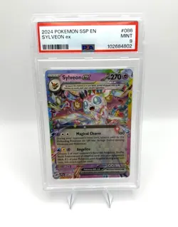 2024 Pokemon Surging Sparks Sylveon ex Extended Art Double Rare PSA 9 MINT #086 - Image 1