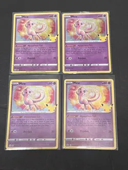 Mew 011/025 Pokemon Celebrations Holo Rare Lot of 4 Cards NM-M Pokemon TCG - Image 1