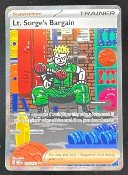 2025 Pokemon Mega Evolution #185 Lt. Surge's Bargain Special Illustration Rare - Image 1