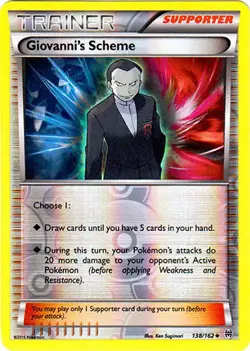 Pokemon - Giovanni's Scheme - 138/162 - Uncommon - Reverse Holo - XY - BREAKthro - Image 1