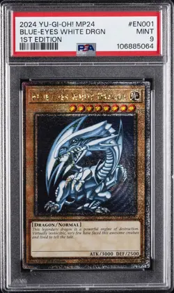 2024 YU-GI-OH! MP24-25TH ANV TIN: DUELING MIRRORS BLUE-EYES WHITE DRAGON PSA 9 - Image 1