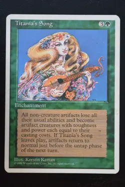 Magic The Gathering MTG TITANIA'S SONG Fourth Edition MP Moderately Played - Image 1