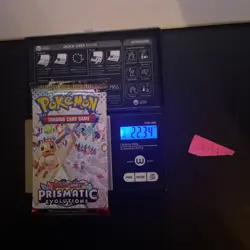 GOD PACKU 22.34g VERY HEAVY Prismatic Evolutions Pokemon Sealed Booster Pack New - Image 1