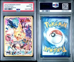 2023 POKEMON SWORD & SHIELD CROWN ZENITH #160 FULL ART/PIKACHU PSA 10 - Image 3