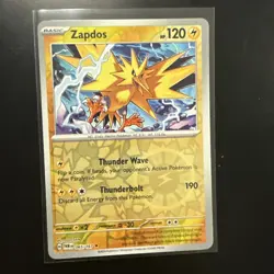 Pokemon TCG Twilight Masquerade Zapdos Holo Rare Card 65/167 - Image 1