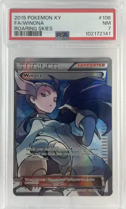 WINONA Full Art 108 2015 Pokemon Card XY Roaring Skies PSA 7 - Image 1
