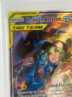 RESHIRAM & ZEKROM GX 222 2019 Pokemon Card Cosmic Eclipse PSA 8 - Image 2