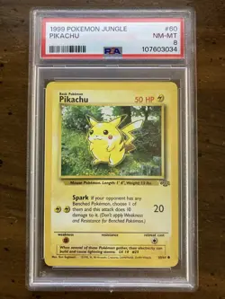 1999 Pokemon Pikachu Jungle #60 PSA 8 - Image 1