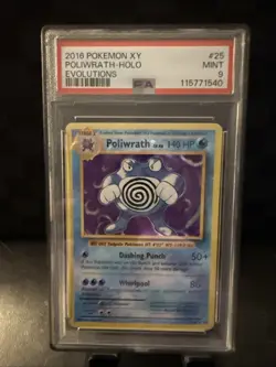 Pokemon Poliwrath Holo #25/108 XY Evolutions 2016 PSA 9 Mint Rare TCG Card - Image 1