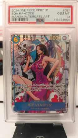 PSA10 ONE PIECE Card OP07-051 Boa Hancock Comic Parallel Manga Alt Art Japanese - Image 1