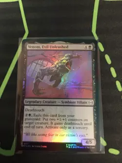 MTG Magic The Gathering Venom, Evil Unleashed Foil SPM Spider-Man Black - Image 1