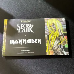 In hand MTG Secret Lair x Iron Maiden: Album Art - Rainbow FOIL Edition (Sealed) - Image 1