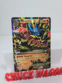 Pokemon TCG M Lucario EX Holo Ultra Rare Card 55/111 Furious Fists - Image 2