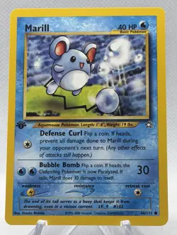 Marill Neo Genesis 1st Edition Pokemon TCG Vintage WOTC 66/111 Non-holo Common - Image 1