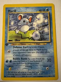 1st Edition Marill - 66/111 - Pokemon Neo Genesis - Regular - Near Mint - Image 1