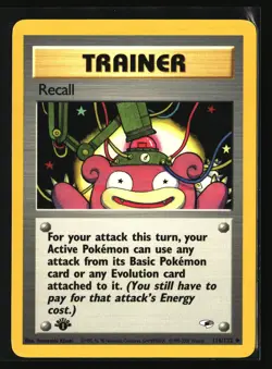 Pokemon RECALL 116/132 1st Edition (2000 Gym Heroes) NM/Near Mint - Image 1