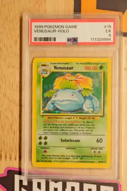 1999 Pokemon Base Set Venusaur Holo Card #15 PSA 5 - Image 1