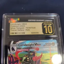 CGC 10 PRISTINE CORVIKNIGHT VMAX 249/184 Pokemon Silver Tempest FULL ART HOLO - Image 2