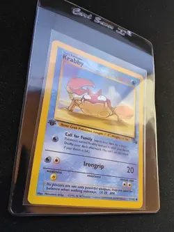 Pokemon TCG Krabby 51/62 1st Edition Fossil HP - Image 4