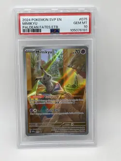 Pokemon Mimikyu PSA 10 GEM MINT ?? Paldean Fates ETB Promo 075 2024 SVP EN #075 - Image 1