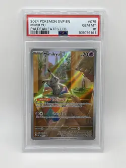 Pokemon Mimikyu PSA 10 GEM MINT ?? Paldean Fates ETB Promo 075 2024 SVP EN #075 - Image 3