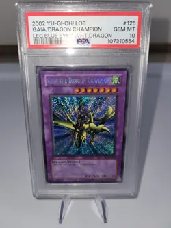 2002 Yu-Gi-Oh! Gaia The Dragon Champion LOB-125 PSA GEMT MINT 10 - Image 1